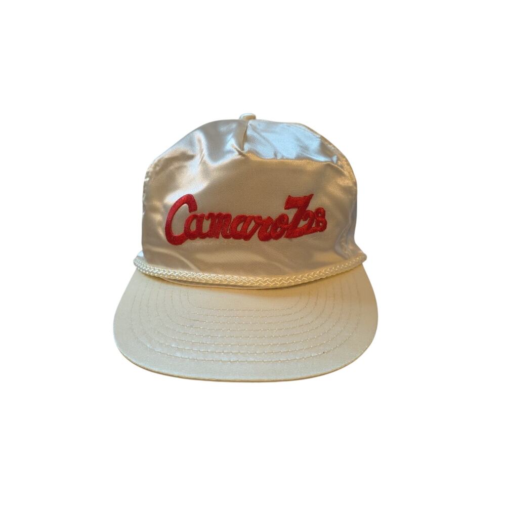 Vintage Nissin Camaro Z28 Hat Cap Satiny Material White Red Letters 90s